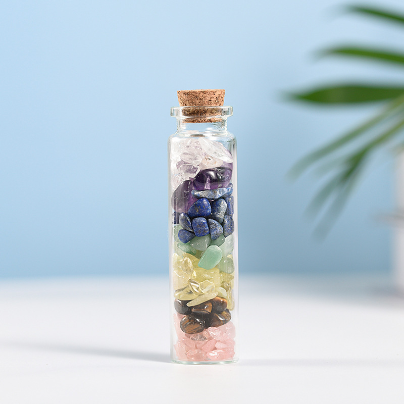Crystal Drifting Bottle Natural Stone Energy Ornament Grape Stone Red Agate DIY Jewelry Home Decoration Gift Gemstone crystal