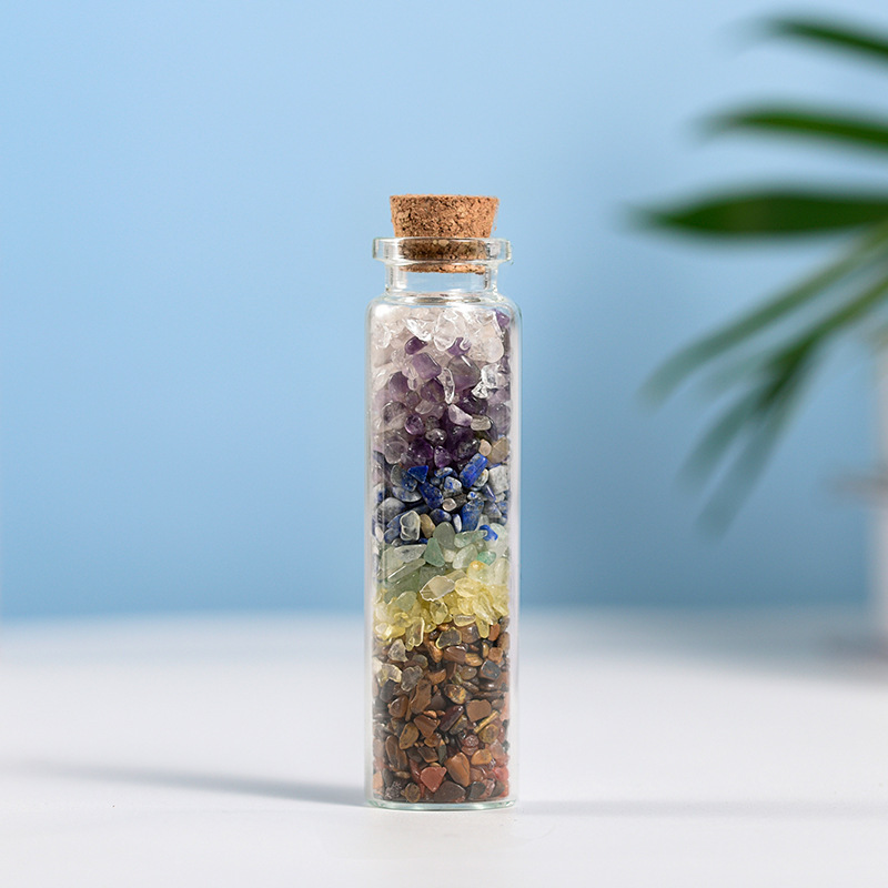 Crystal Drifting Bottle Natural Stone Energy Ornament Grape Stone Red Agate DIY Jewelry Home Decoration Gift Gemstone crystal