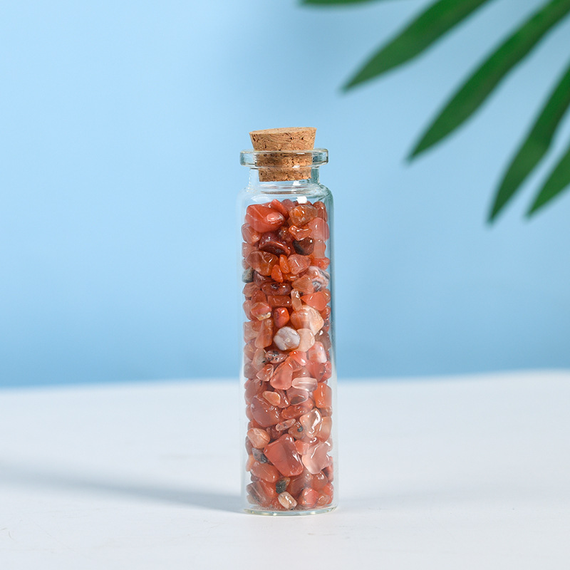 Crystal Drifting Bottle Natural Stone Energy Ornament Grape Stone Red Agate DIY Jewelry Home Decoration Gift Gemstone crystal