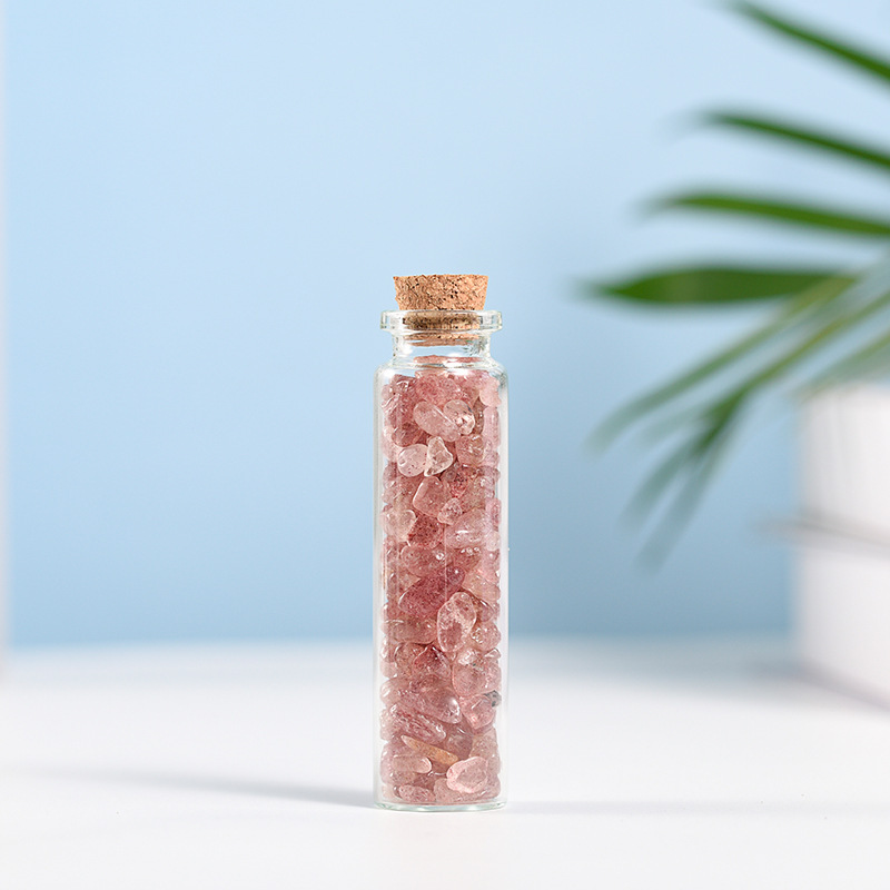 Crystal Drifting Bottle Natural Stone Energy Ornament Grape Stone Red Agate DIY Jewelry Home Decoration Gift Gemstone crystal
