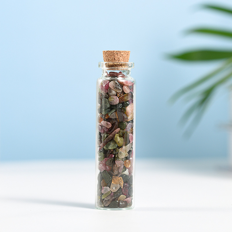 Crystal Drifting Bottle Natural Stone Energy Ornament Grape Stone Red Agate DIY Jewelry Home Decoration Gift Gemstone crystal