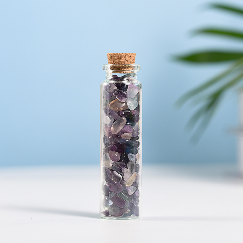 Crystal Drifting Bottle Natural Stone Energy Ornament Grape Stone Red Agate DIY Jewelry Home Decoration Gift Gemstone crystal