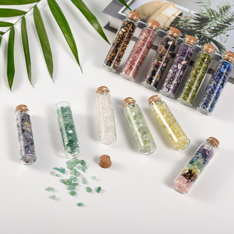 Crystal Drifting Bottle Natural Stone Energy Ornament Grape Stone Red Agate DIY Jewelry Home Decoration Gift Gemstone crystal
