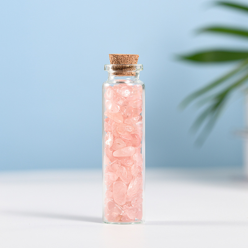 Crystal Drifting Bottle Natural Stone Energy Ornament Grape Stone Red Agate DIY Jewelry Home Decoration Gift Gemstone crystal