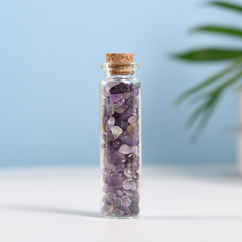 Crystal Drifting Bottle Natural Stone Energy Ornament Grape Stone Red Agate DIY Jewelry Home Decoration Gift Gemstone crystal
