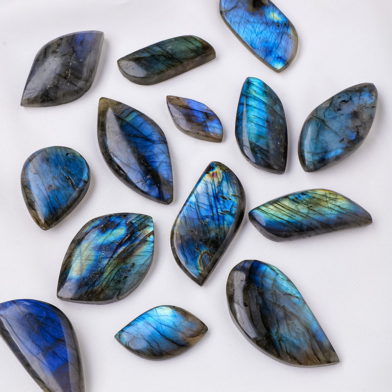 Natural Labradorite Crystal Moonstone Rough Polished  Pendant Collectables Colorful Shine Stone Decor