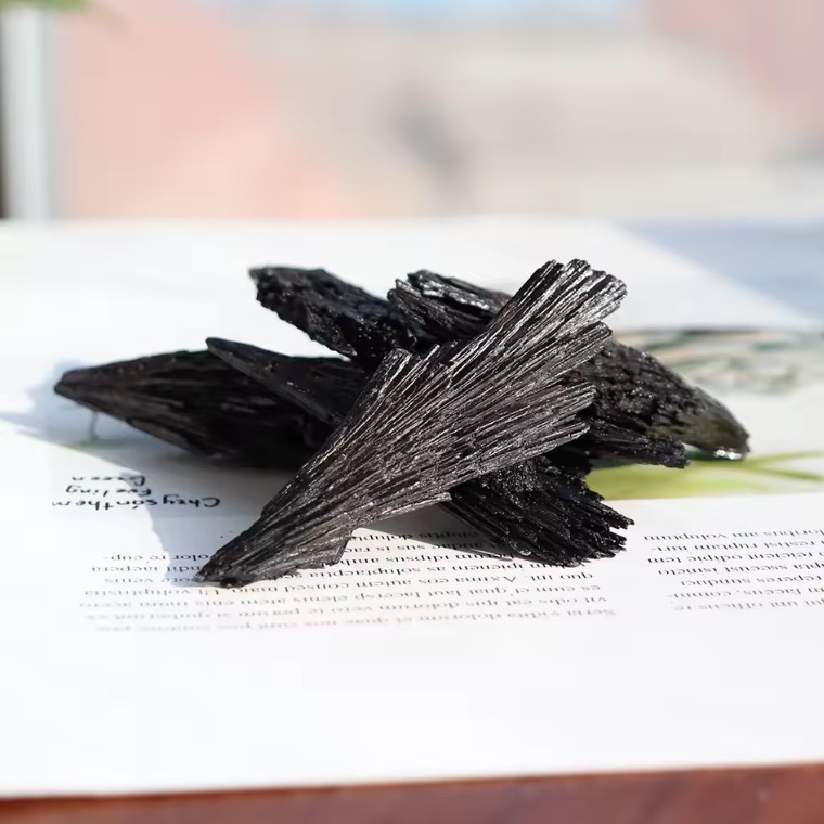 1pc Natural Quartz Crystal Jet stone Cluster black tourmaline Mineral Specimen Healing Original ore mark