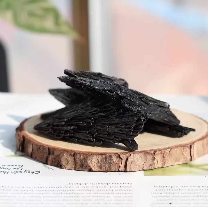1pc Natural Quartz Crystal Jet stone Cluster black tourmaline Mineral Specimen Healing Original ore mark
