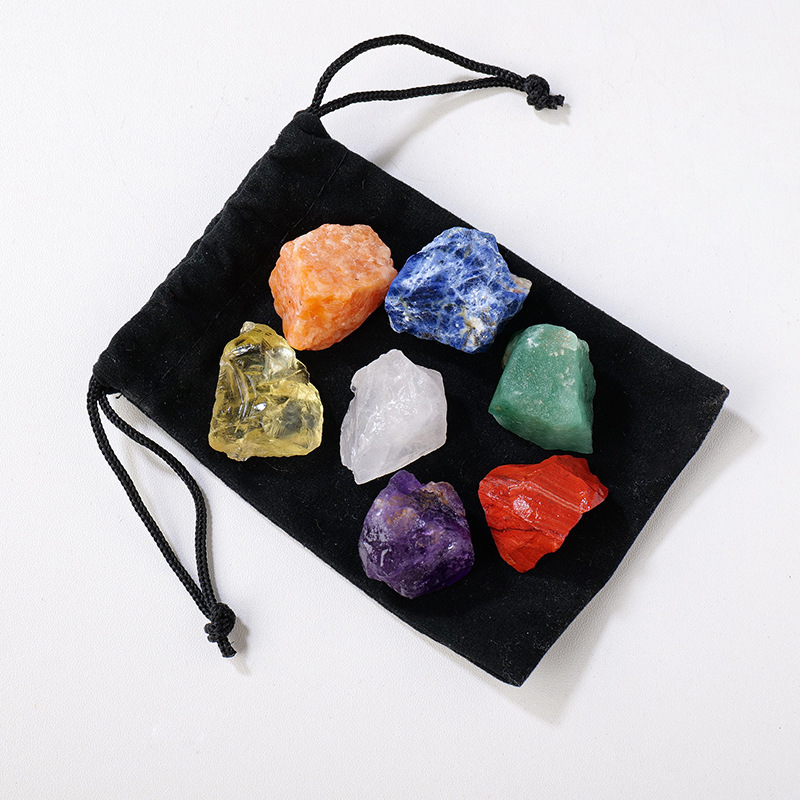 Natural Unpolished Gemstone Crystal Raw Stone 7pcs/Bag Chakra Healing Stone Yoga Home Decoration Jewelry Gift