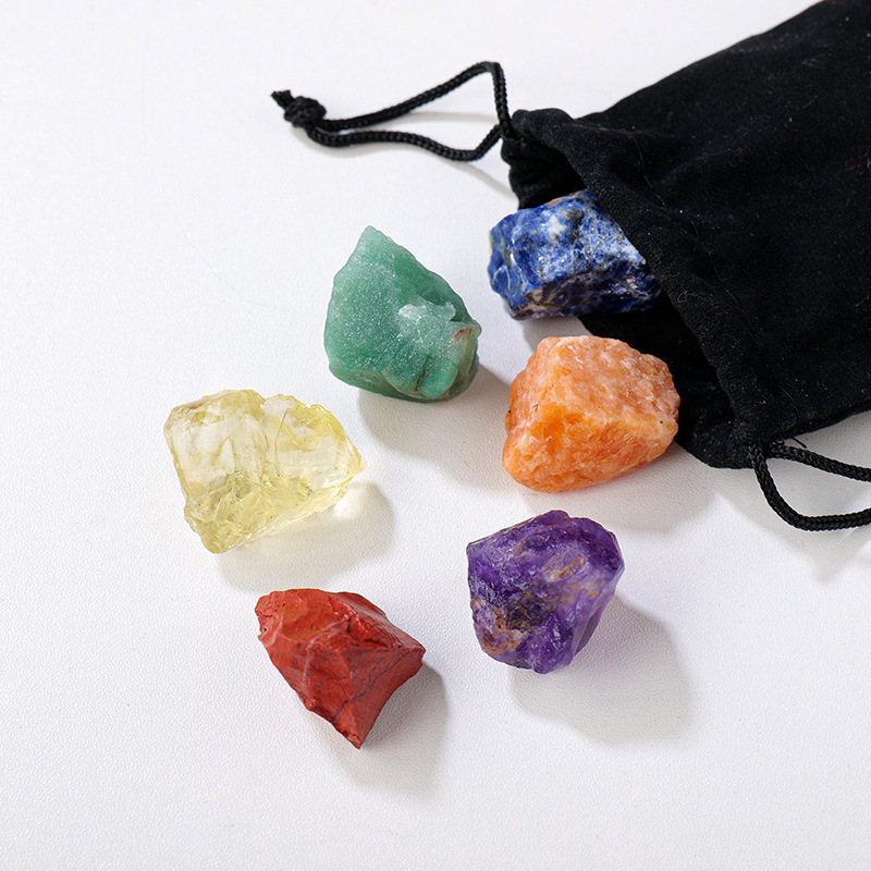 Natural Unpolished Gemstone Crystal Raw Stone 7pcs/Bag Chakra Healing Stone Yoga Home Decoration Jewelry Gift