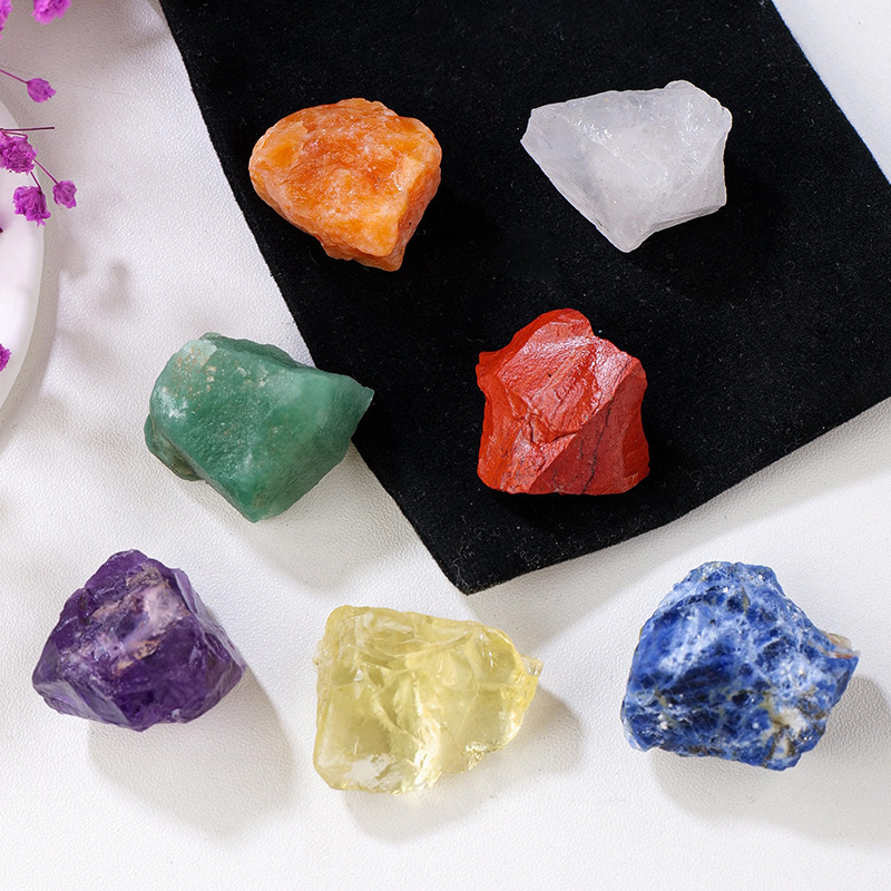 Natural Unpolished Gemstone Crystal Raw Stone 7pcs/Bag Chakra Healing Stone Yoga Home Decoration Jewelry Gift