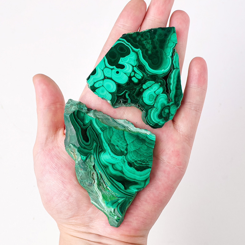 1PC Natural Crystal Green Eyes Malachite Raw Stone Healing Stone Slab Mineral Specimen Home Ornament Decoration