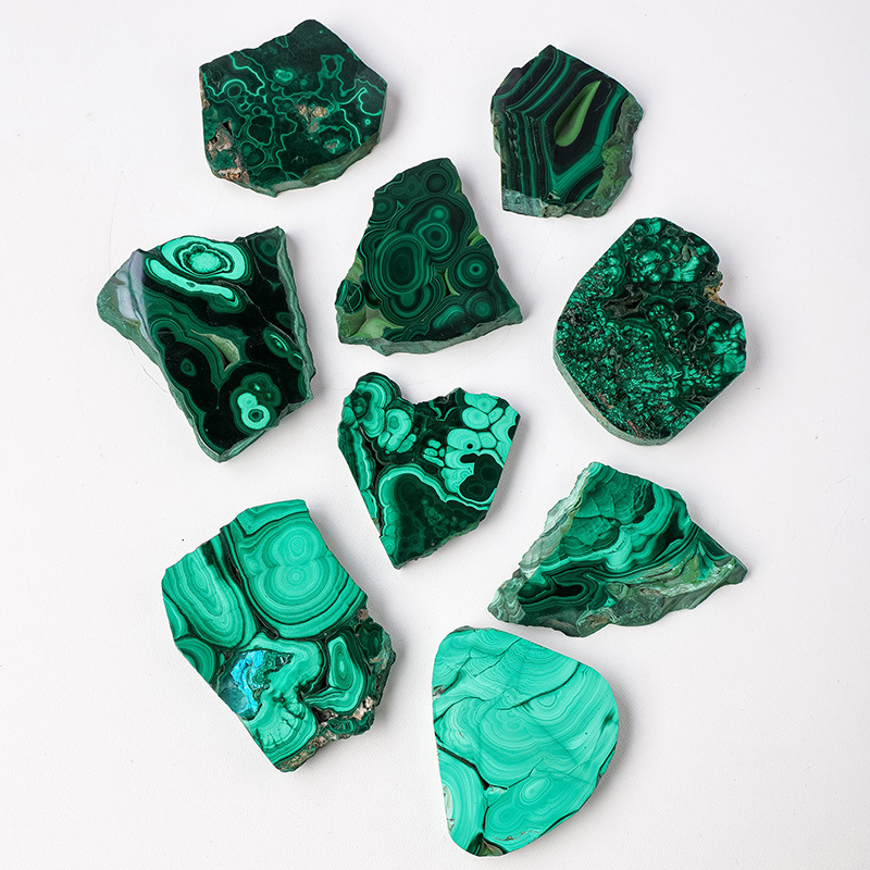 1PC Natural Crystal Green Eyes Malachite Raw Stone Healing Stone Slab Mineral Specimen Home Ornament Decoration
