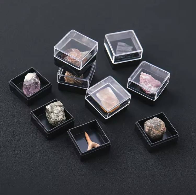 9pcs/set Natural Quartz Raw Stone Energy Collection Box Crystal Specimen Geography Teaching Decoration Gift
