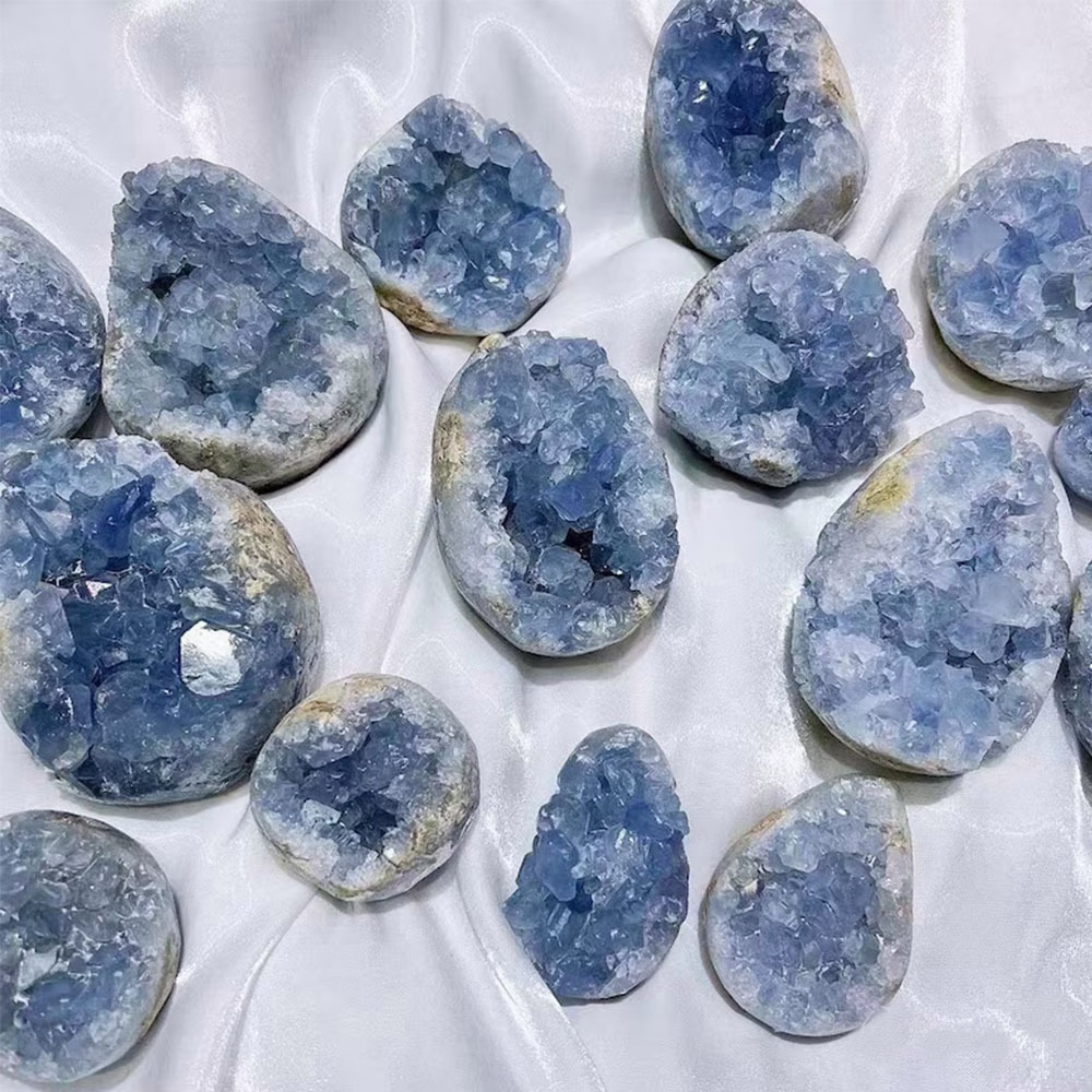 1pc Natural Celestite Cluster Crystal Raw Stone Ornaments Reiki Healing Kyanite Gem Quartz Collection Decoration