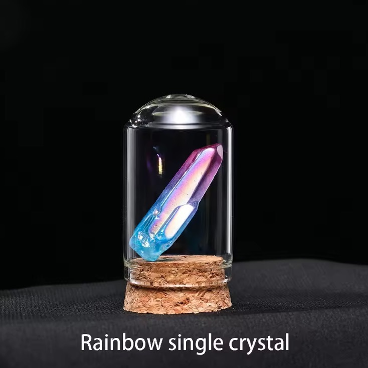 Natural Crystal Mineral Specimen Collection Bottle Rose Quartz Healthy Raw Stone Energy Quartz Home Decoration