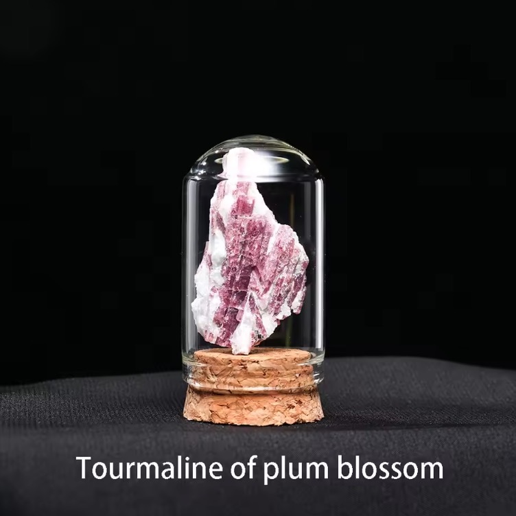 Natural Crystal Mineral Specimen Collection Bottle Rose Quartz Healthy Raw Stone Energy Quartz Home Decoration