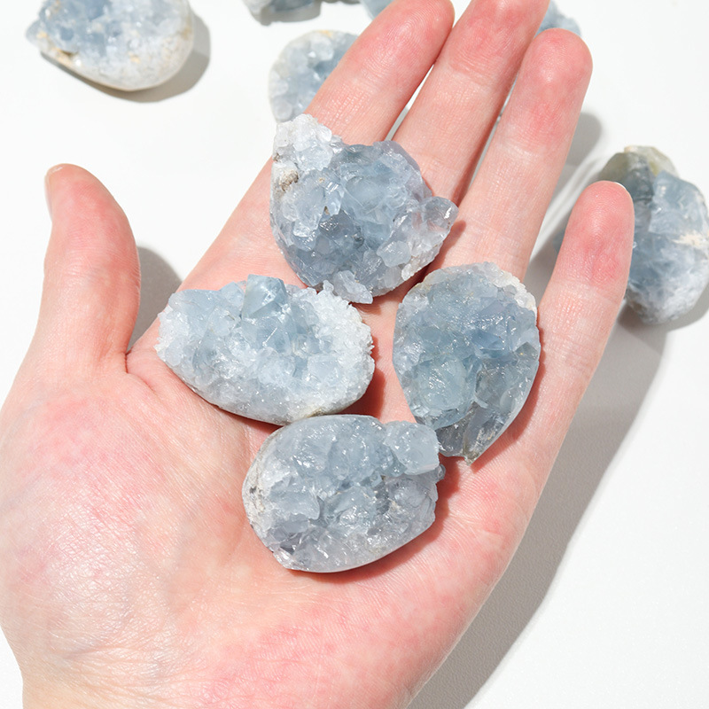 1pc Natural Celestite Cluster Crystal Raw Stone Ornaments Reiki Healing Kyanite Gem Quartz Collection Decoration