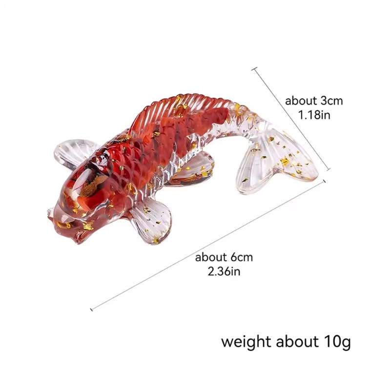 1pc Natural Crystal Crushed Stone Drop Glue Koi Home Decoration Car Decoration Small Fish Shaped Handicraft Ornaments