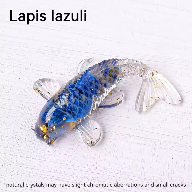 1pc Natural Crystal Crushed Stone Drop Glue Koi Home Decoration Car Decoration Small Fish Shaped Handicraft Ornaments
