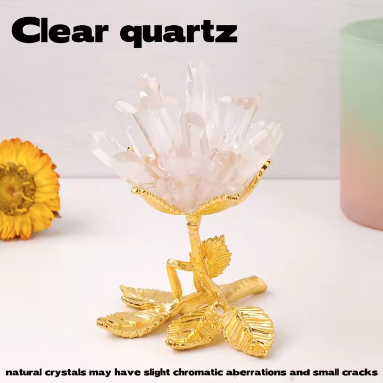 Natural crystal cluster flower crystal tree ornaments crystal raw stone single crystal DIY flower tree