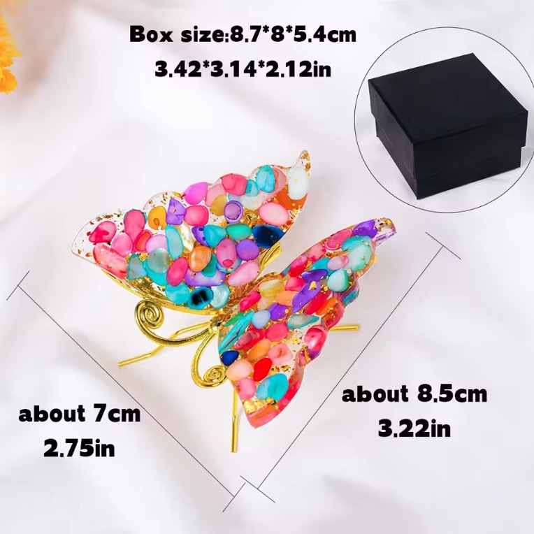 1PC Crystal Statue Dropper resin Reiki Stone Butterfly Wing Ornament for Wedding Party Indoor/Outdoor Yard Decor Summer Gif