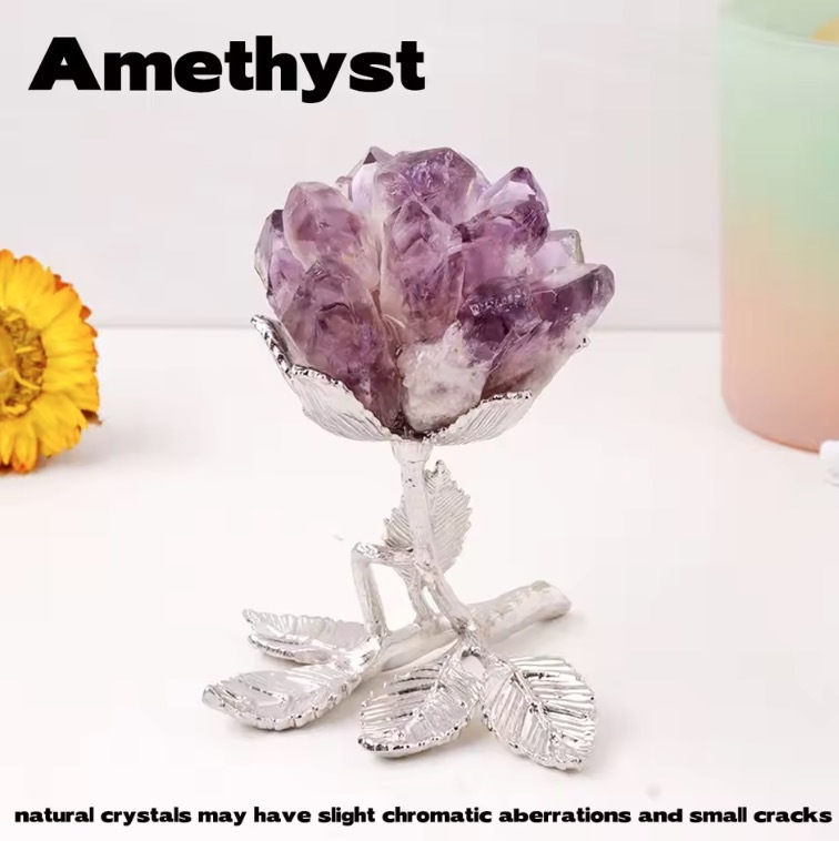 Natural crystal cluster flower crystal tree ornaments crystal raw stone single crystal DIY flower tree