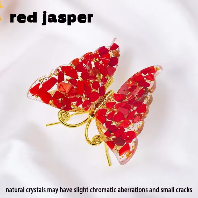 1PC Crystal Statue Dropper resin Reiki Stone Butterfly Wing Ornament for Wedding Party Indoor/Outdoor Yard Decor Summer Gif
