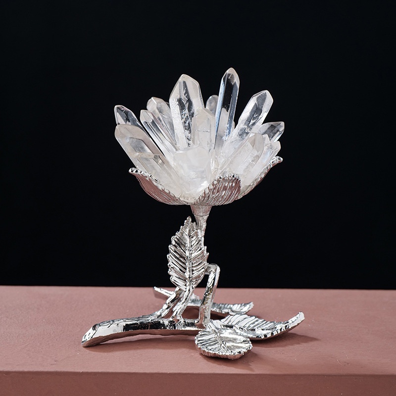 Natural crystal cluster flower crystal tree ornaments crystal raw stone single crystal DIY flower tree