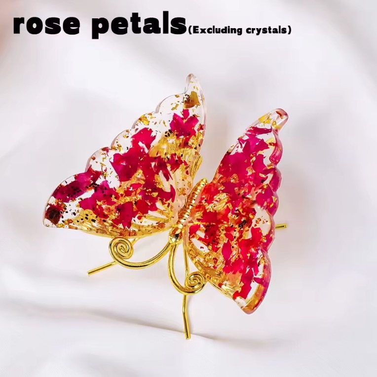 1PC Crystal Statue Dropper resin Reiki Stone Butterfly Wing Ornament for Wedding Party Indoor/Outdoor Yard Decor Summer Gif