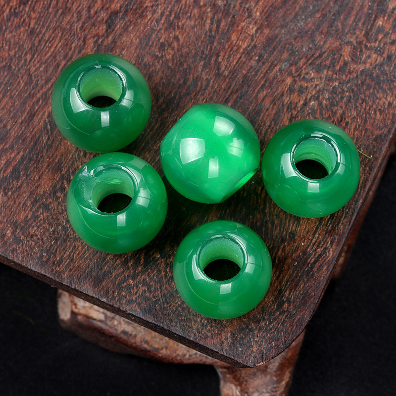 Agate jade crystal 12mm 5mm large hole beads loose beads handmade DIY bracelet necklace earrings jewelry