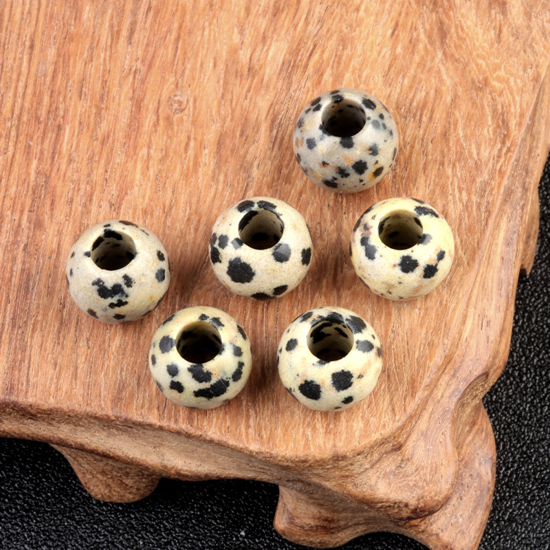 Agate jade crystal 12mm 5mm large hole beads loose beads handmade DIY bracelet necklace earrings jewelry
