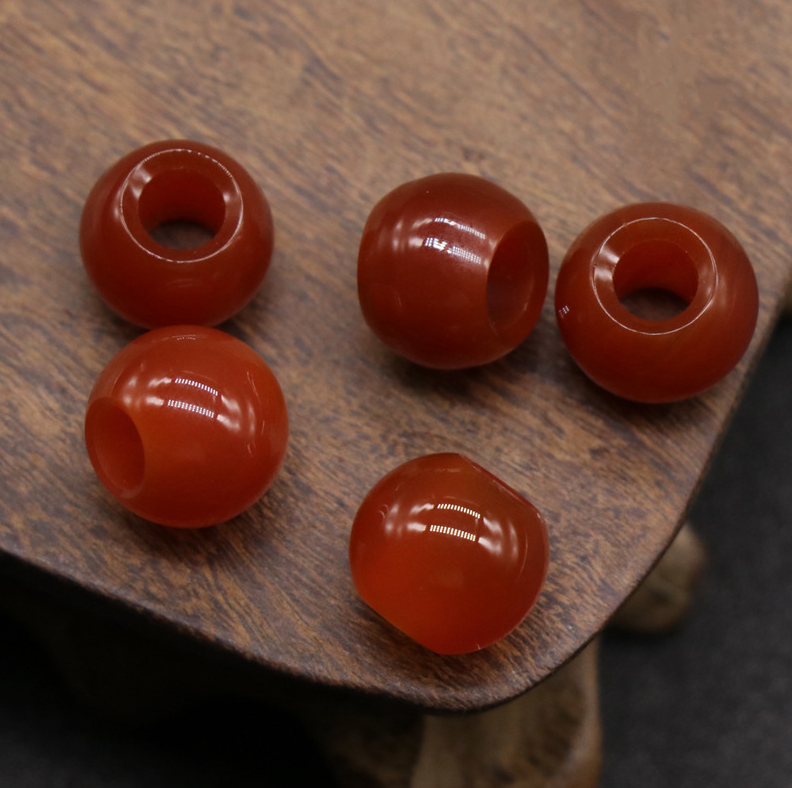 Agate jade crystal 12mm 5mm large hole beads loose beads handmade DIY bracelet necklace earrings jewelry
