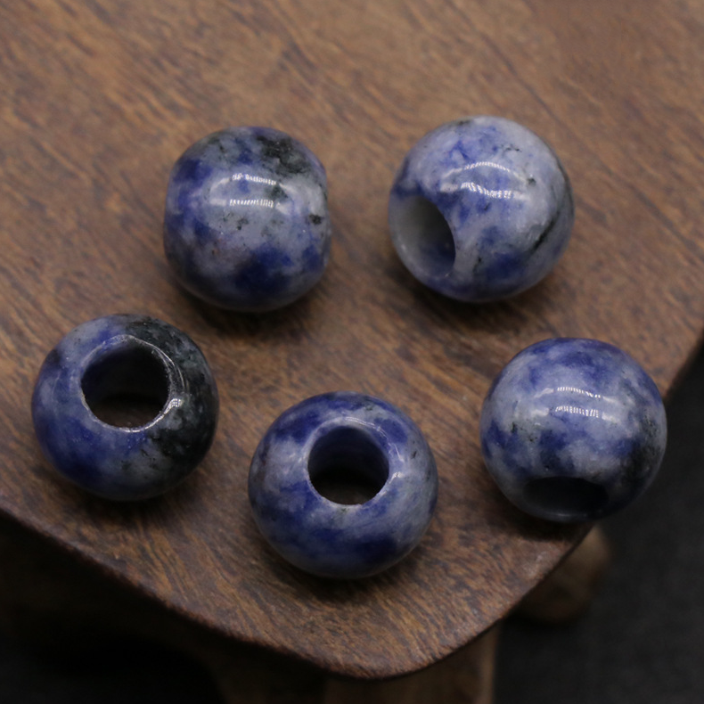 Agate jade crystal 12mm 5mm large hole beads loose beads handmade DIY bracelet necklace earrings jewelry