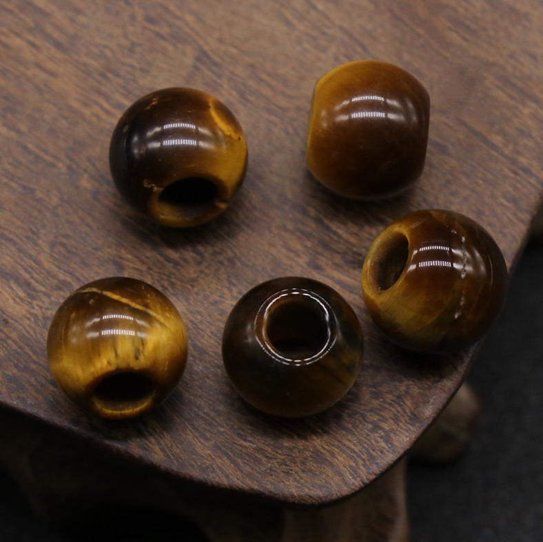 Agate jade crystal 12mm 5mm large hole beads loose beads handmade DIY bracelet necklace earrings jewelry