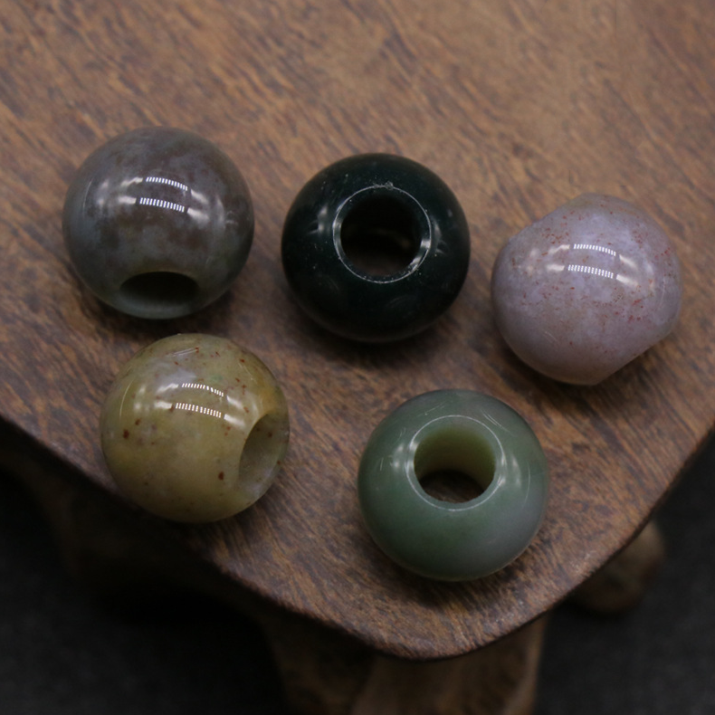 Agate jade crystal 12mm 5mm large hole beads loose beads handmade DIY bracelet necklace earrings jewelry