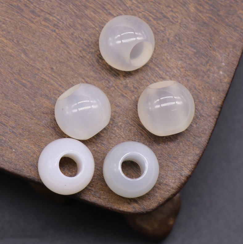 Agate jade crystal 12mm 5mm large hole beads loose beads handmade DIY bracelet necklace earrings jewelry