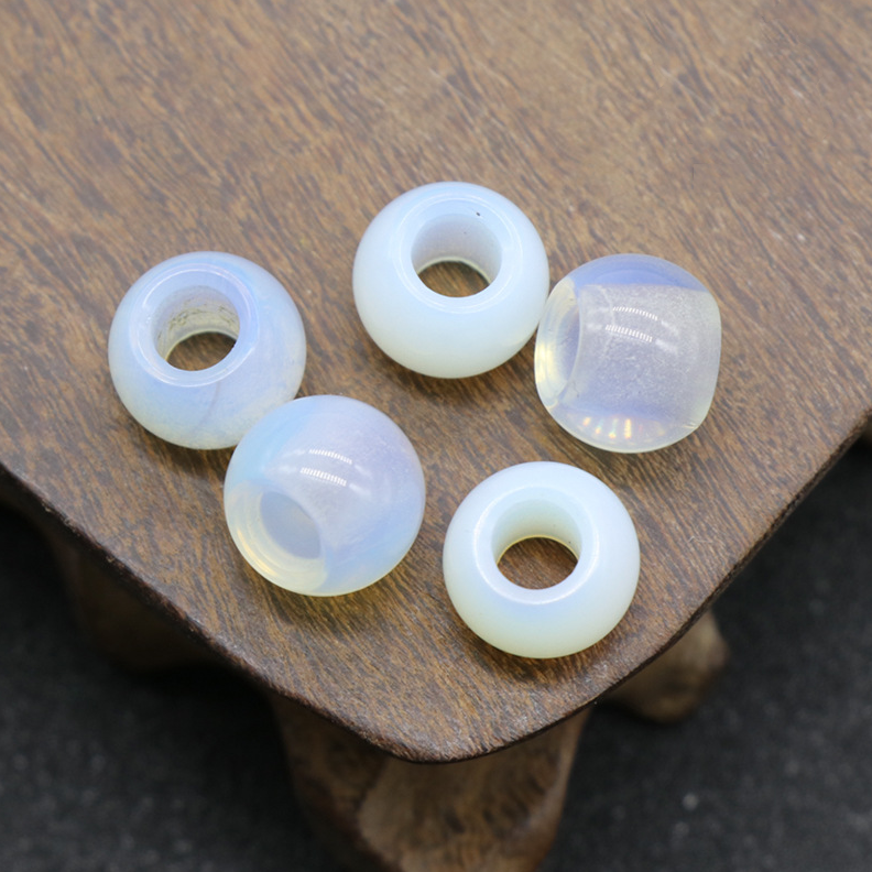 Agate jade crystal 12mm 5mm large hole beads loose beads handmade DIY bracelet necklace earrings jewelry
