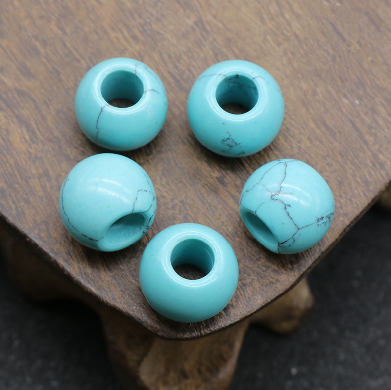 Agate jade crystal 12mm 5mm large hole beads loose beads handmade DIY bracelet necklace earrings jewelry
