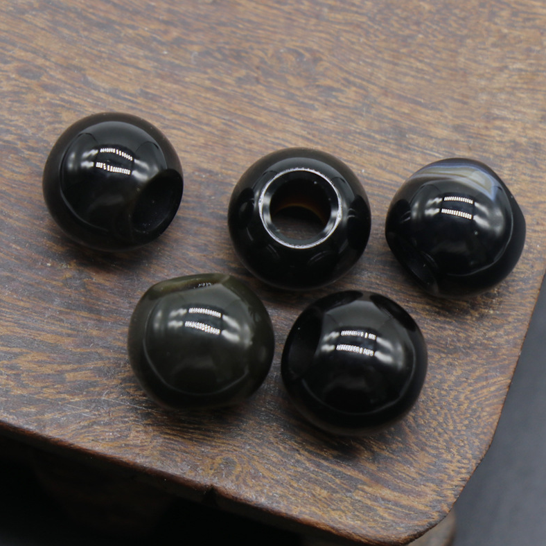 Agate jade crystal 12mm 5mm large hole beads loose beads handmade DIY bracelet necklace earrings jewelry