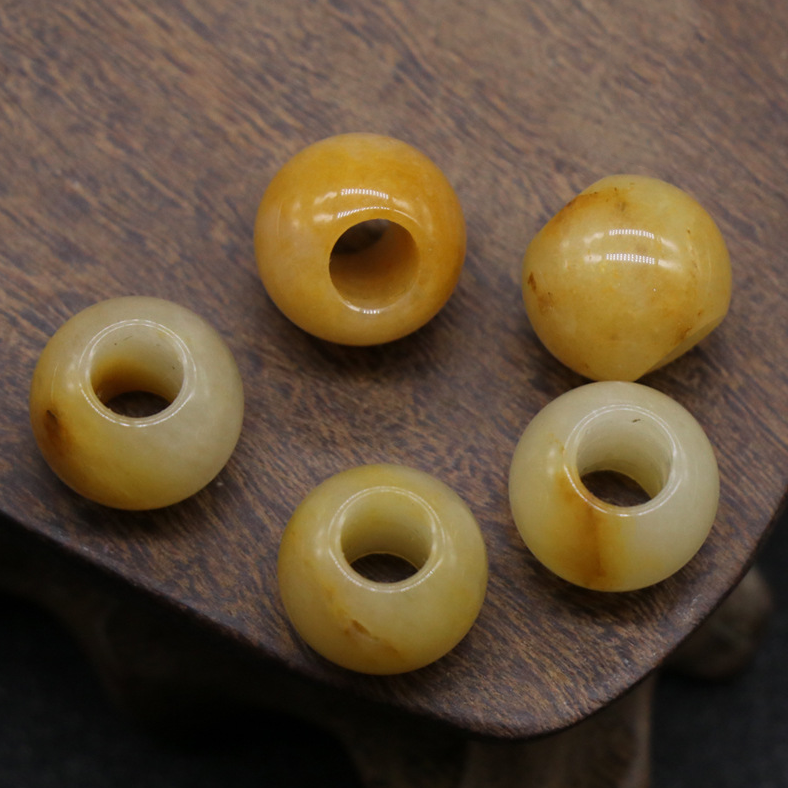 Agate jade crystal 12mm 5mm large hole beads loose beads handmade DIY bracelet necklace earrings jewelry