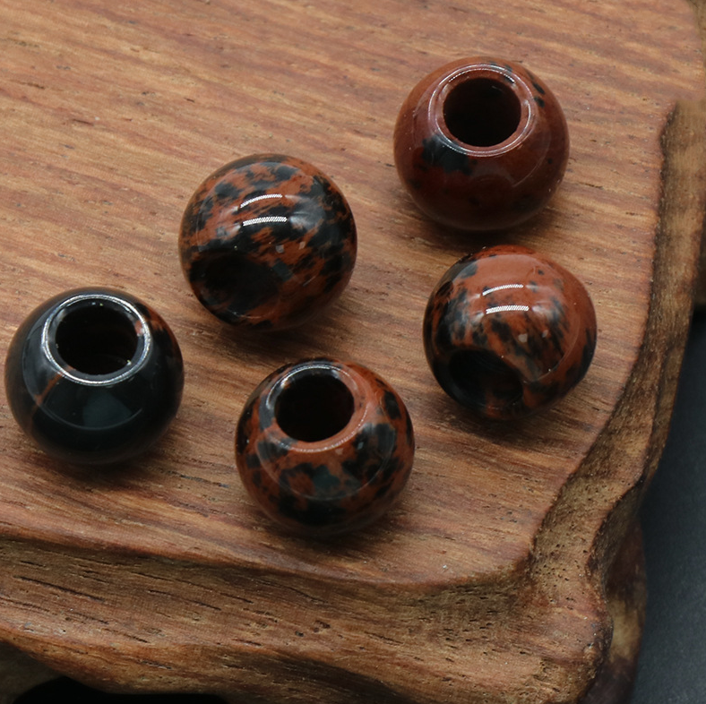 Agate jade crystal 12mm 5mm large hole beads loose beads handmade DIY bracelet necklace earrings jewelry