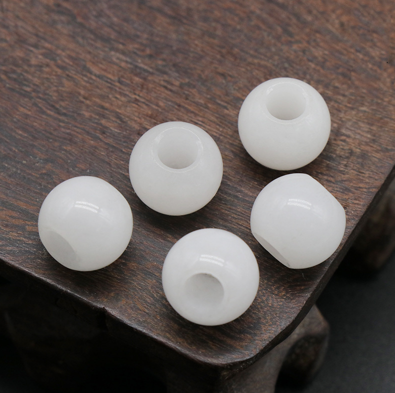 Agate jade crystal 12mm 5mm large hole beads loose beads handmade DIY bracelet necklace earrings jewelry