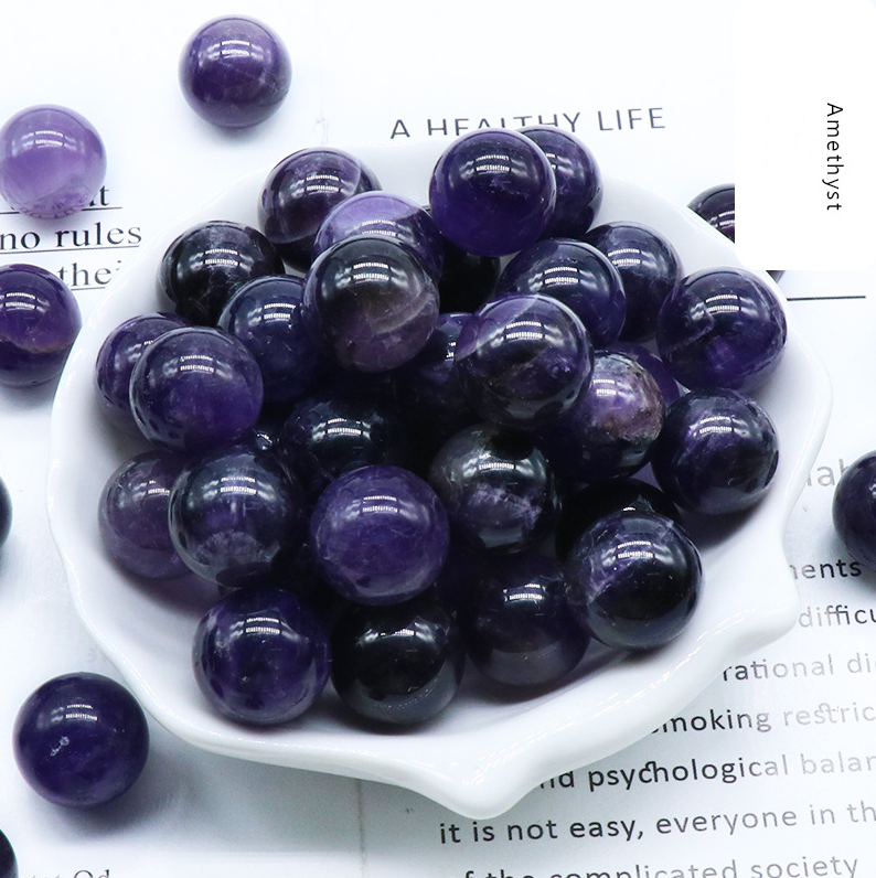 Non-porous-ball 16mm round ball natural amethyst agate diy non-porous stone round beads