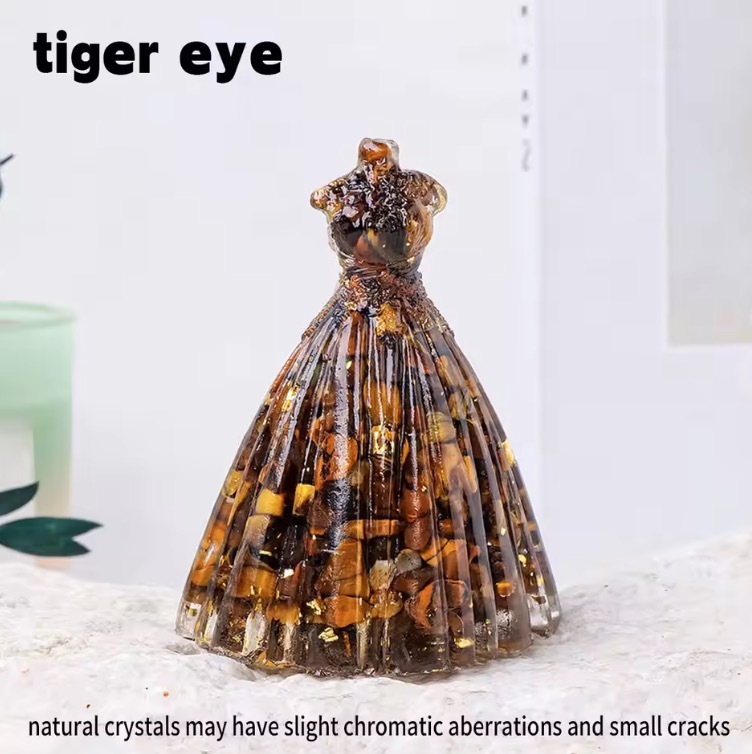 Natural Crystal Macadam Drop Glue Resin Angel Reiki Healing Figurine Home Decoration Trinket Craft Gift Household Supplies