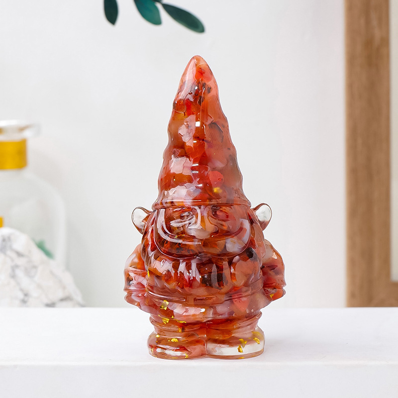 Natural crystal gravel dripping glue goblin elf resin faceless doll dwarf ornaments