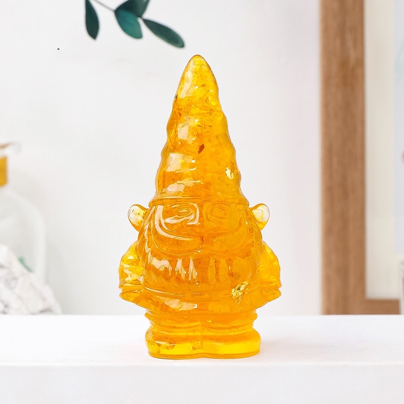 Natural crystal gravel dripping glue goblin elf resin faceless doll dwarf ornaments