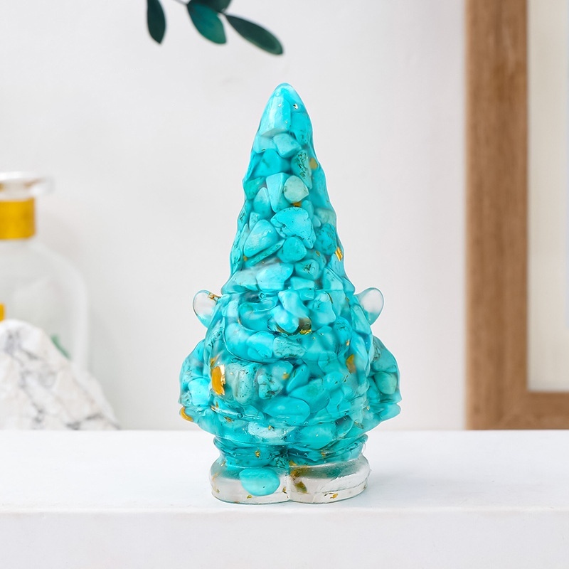 Natural crystal gravel dripping glue goblin elf resin faceless doll dwarf ornaments