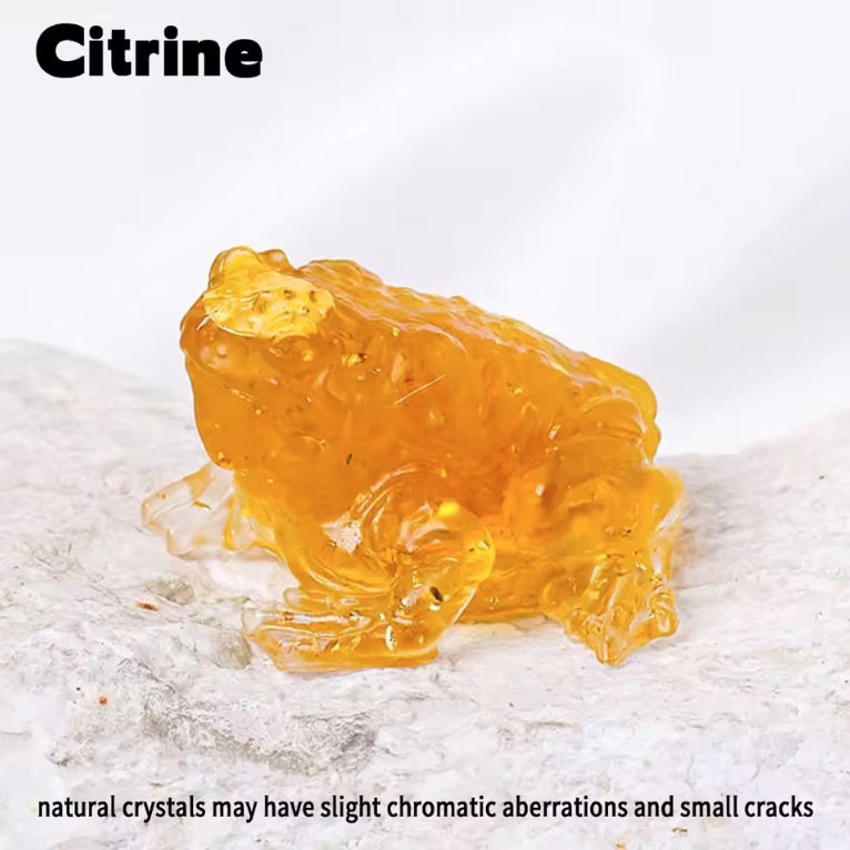 Natural Crystal Crushed Stone Epoxy Resin Bufonid Meditation Gift Home Decor DIY Magic Witch Animal Image Decoration Gift