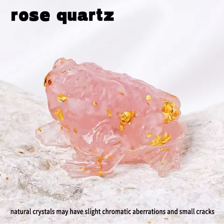 Natural Crystal Crushed Stone Epoxy Resin Bufonid Meditation Gift Home Decor DIY Magic Witch Animal Image Decoration Gift